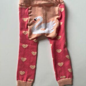 Toddler Doodle Pants Pink Swans and Hearts Valentine